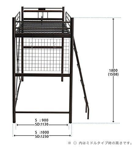 Amazon｜モダンデコ ロフトベッド 2段ベッド 【保証3ヶ月間】 パイプ